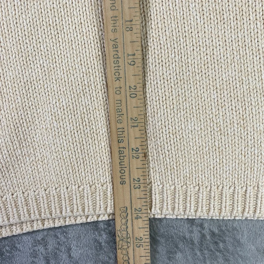 Vtg Liz Claiborne Sweater Womens S Cream Half Zip Collared Pockets Coastal 90s - Picture 12 of 12